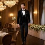 Bespoke three piece wedding tuxedo Houston groom